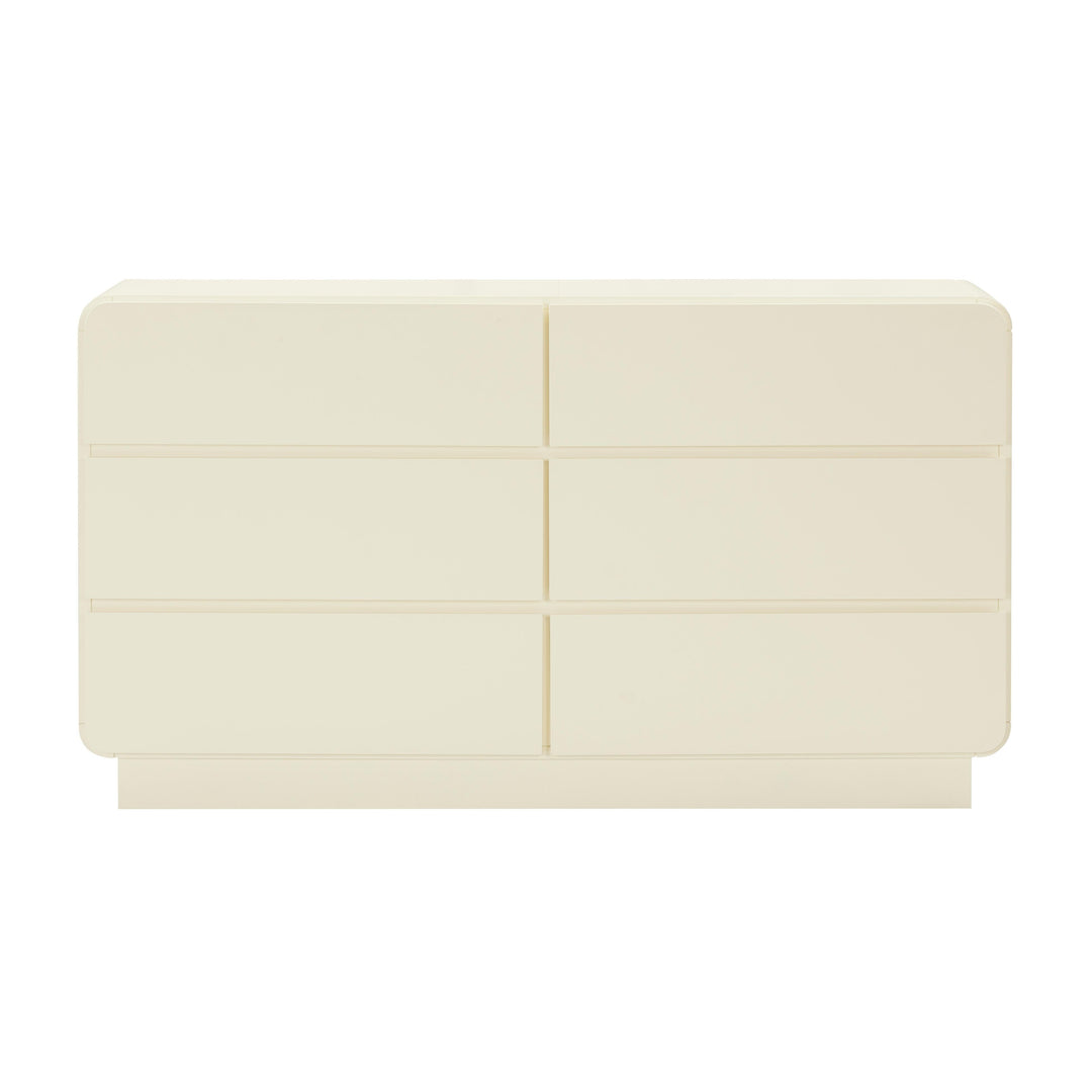 Sagura 56" Cream 6-Drawer Dresser