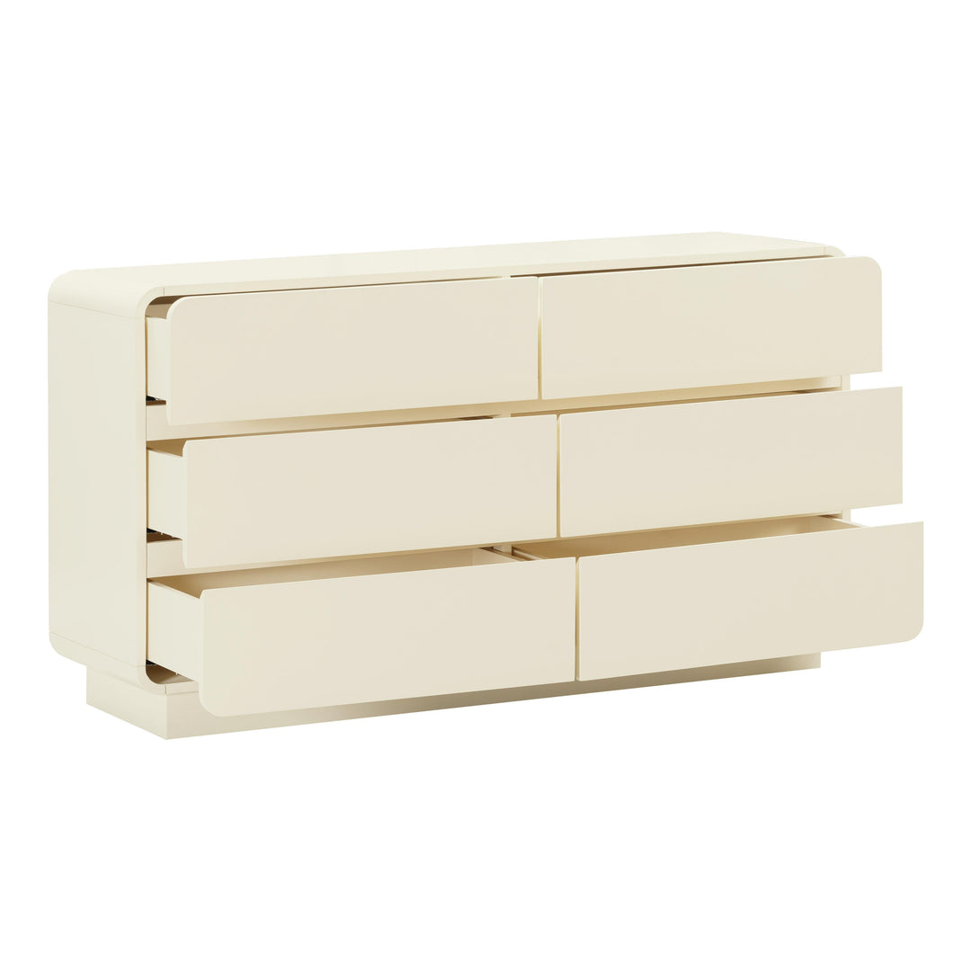 Sagura 56" Cream 6-Drawer Dresser