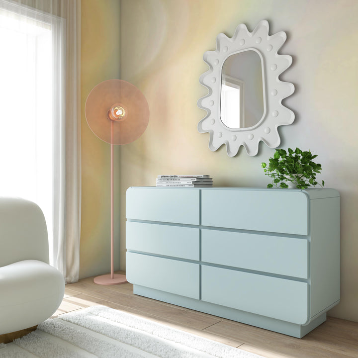 Sagura 56" Blue 6-Drawer Dresser