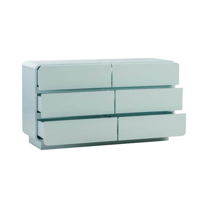 Sagura 56" Blue 6-Drawer Dresser