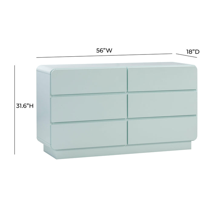 Sagura 56" Blue 6-Drawer Dresser