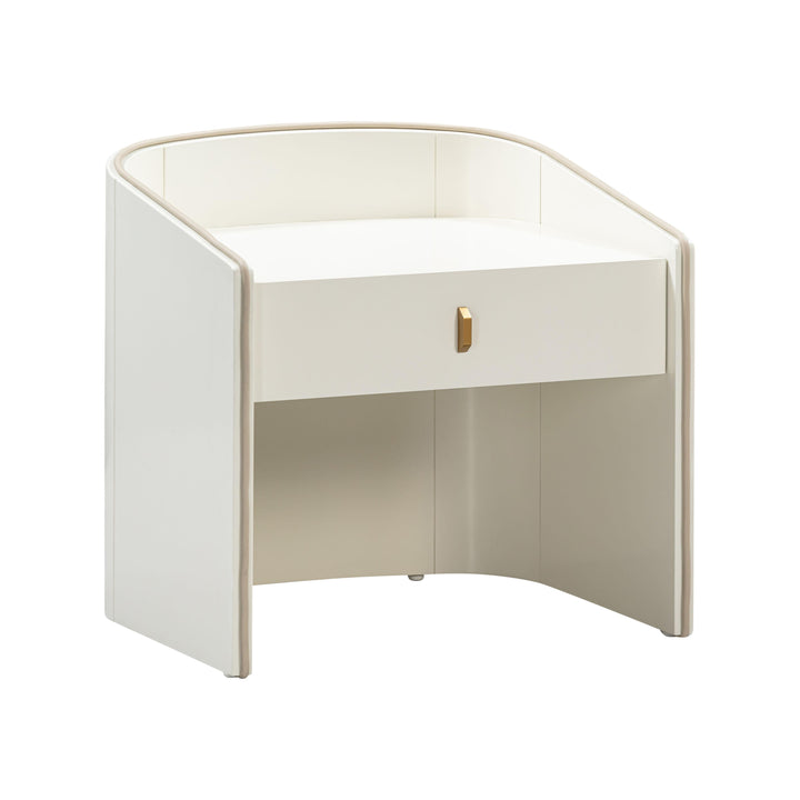 Collins 22" Cream Lacquer Nightstand With Drawer