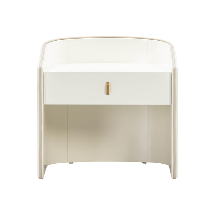 Collins 22" Cream Lacquer Nightstand With Drawer
