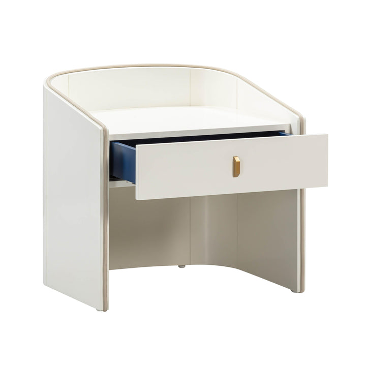 Collins 22" Cream Lacquer Nightstand With Drawer