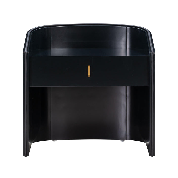 Collins 22" Black Lacquer Nightstand With Drawer