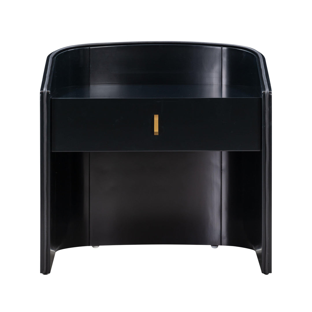 Collins 22" Black Lacquer Nightstand With Drawer