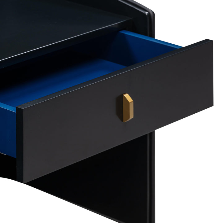 Collins 22" Black Lacquer Nightstand With Drawer