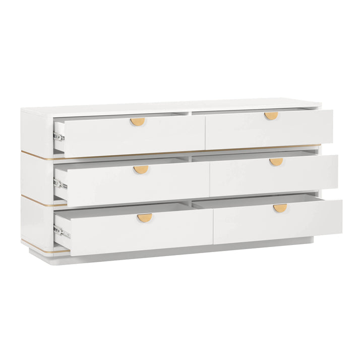 Julieta 62" Acacia Wood 6-Drawer Dresser