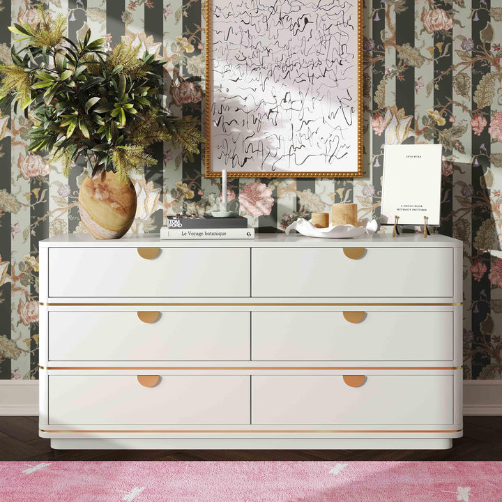 Julieta 62" Acacia Wood 6-Drawer Dresser