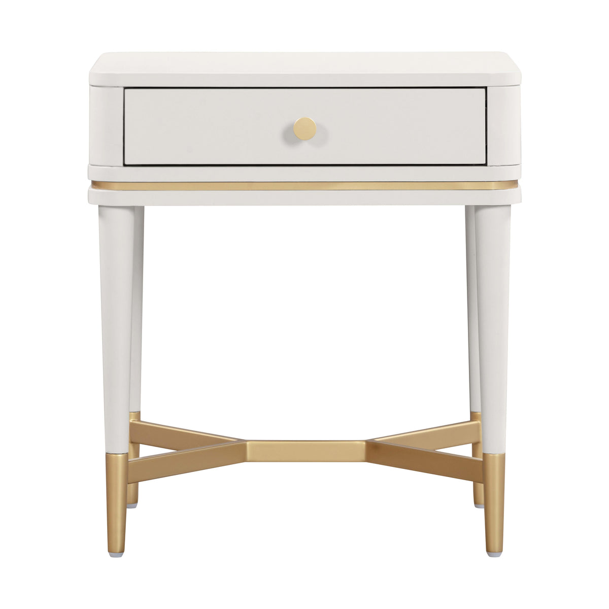 Julieta 19" Cream Acacia Wood Nightstand With Drawer