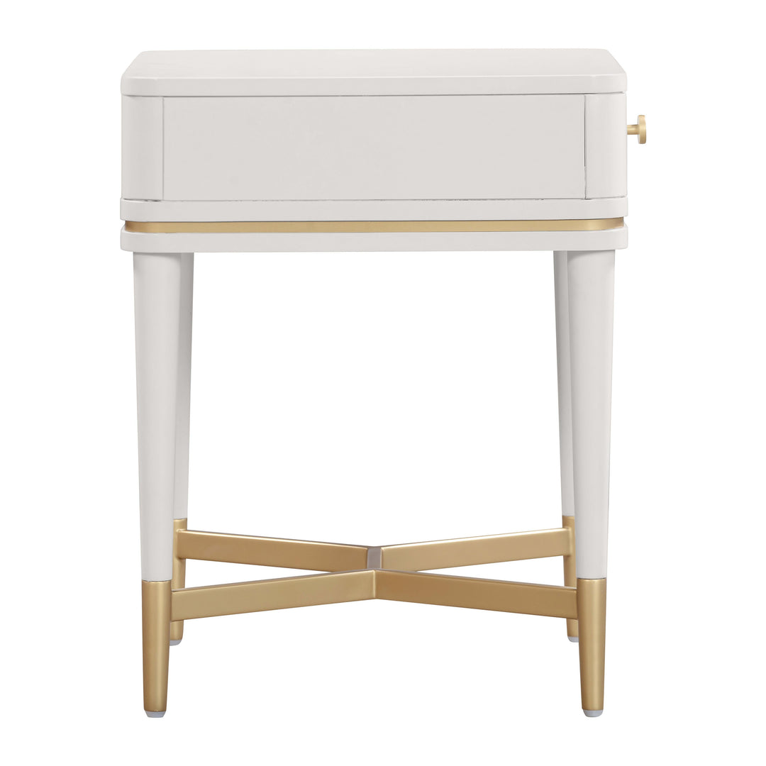Julieta 19" Cream Acacia Wood Nightstand With Drawer