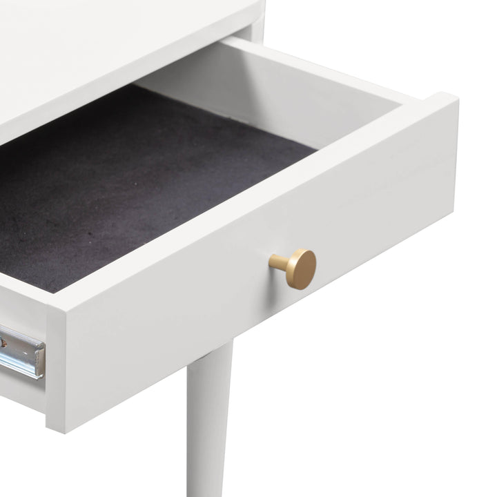 Julieta 19" Cream Acacia Wood Nightstand With Drawer