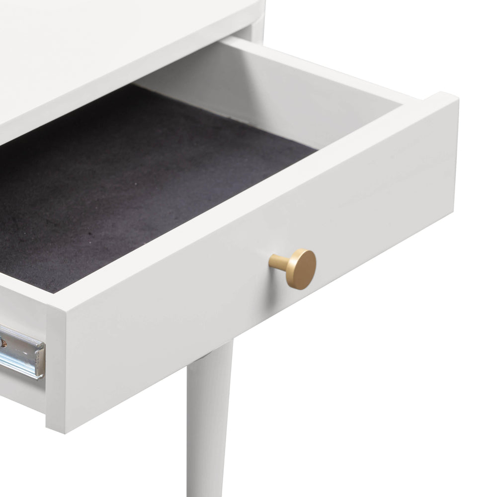 Julieta 19" Cream Acacia Wood Nightstand With Drawer