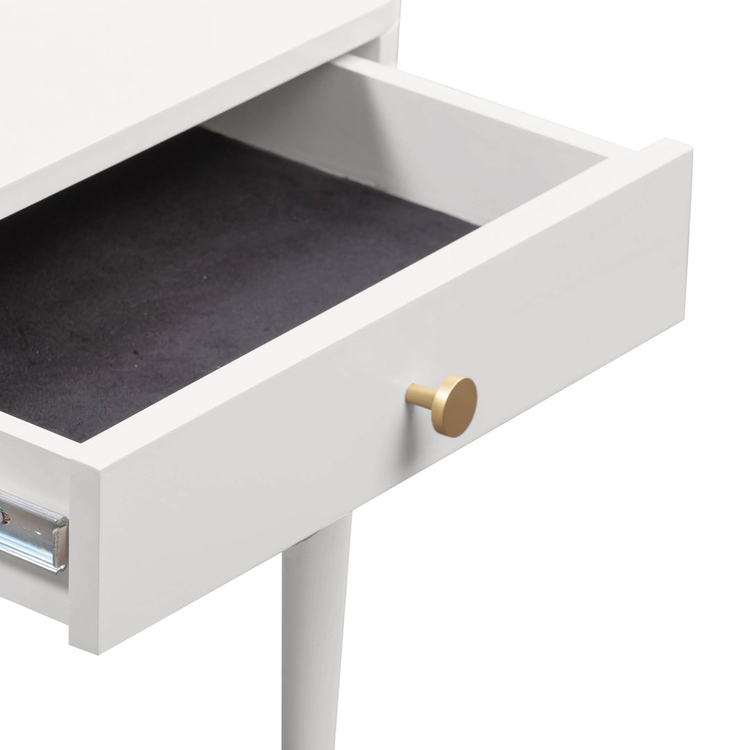 Julieta 19" Cream Acacia Wood Nightstand With Drawer