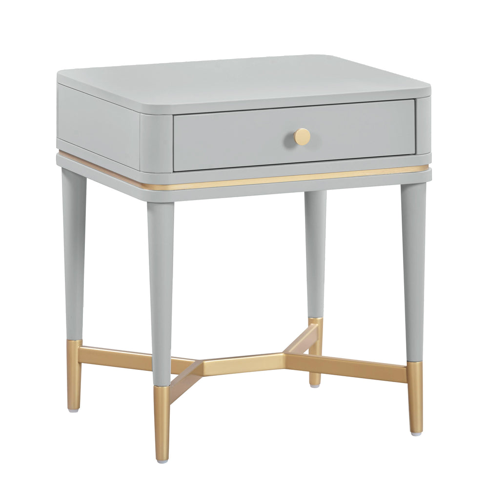 Julieta 19" Grey Acacia Wood Nightstand With Drawer