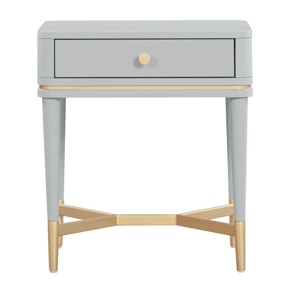 Julieta 19" Grey Acacia Wood Nightstand With Drawer