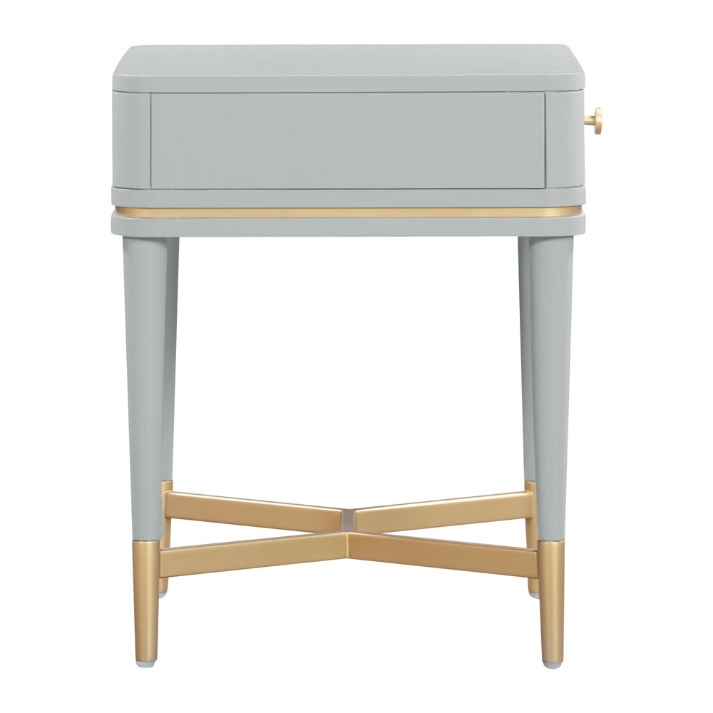 Julieta 19" Grey Acacia Wood Nightstand With Drawer