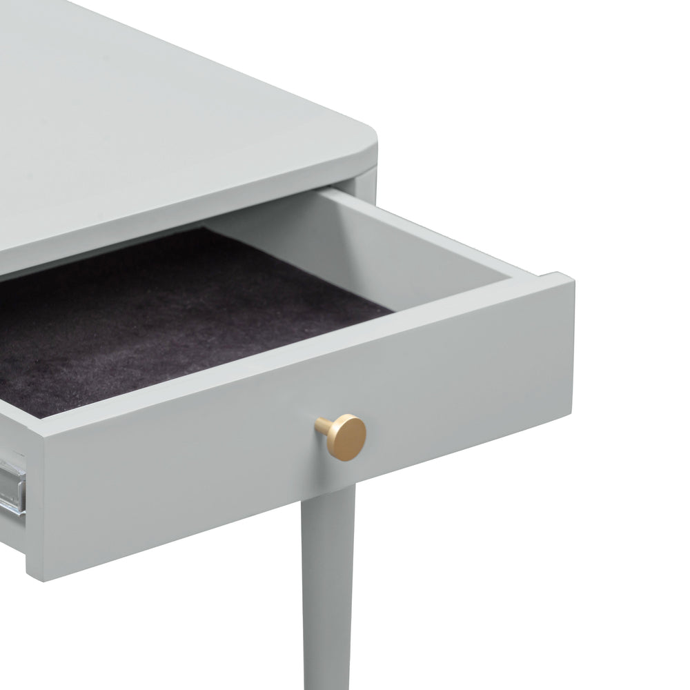 Julieta 19" Grey Acacia Wood Nightstand With Drawer