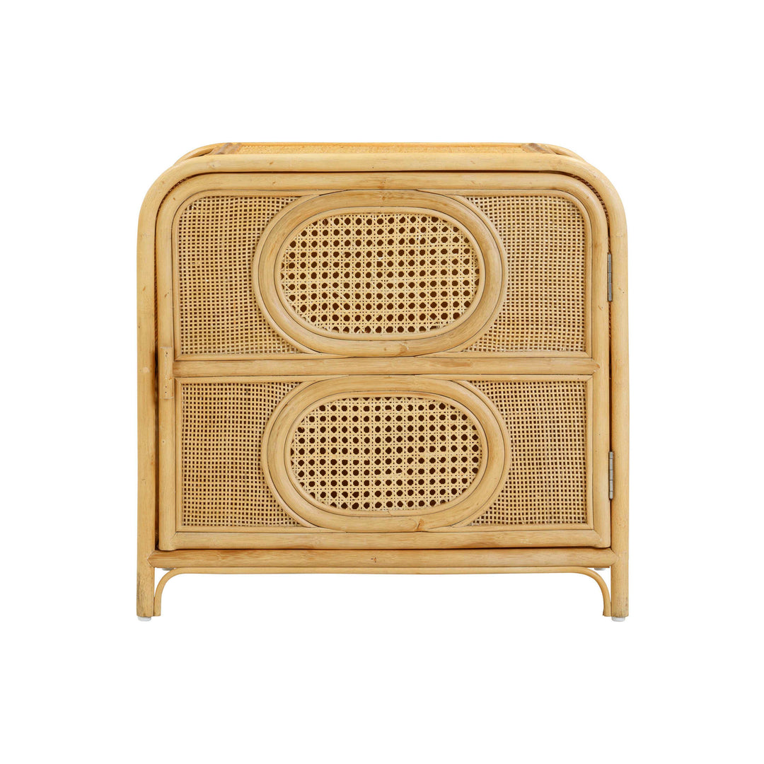 Tina 27" Natural Rattan Nightstand With Storage