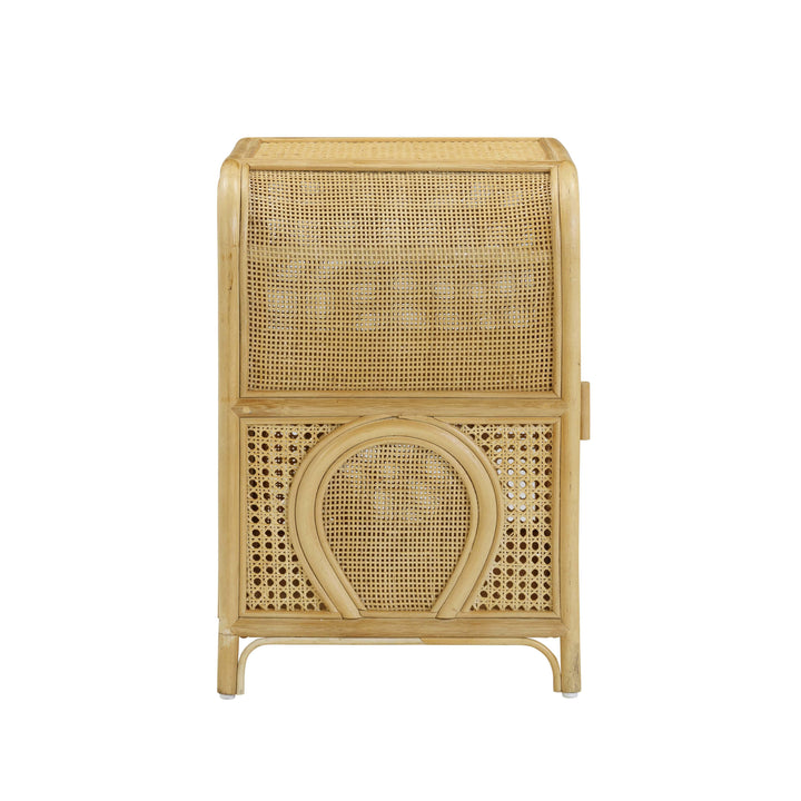 Tina 27" Natural Rattan Nightstand With Storage