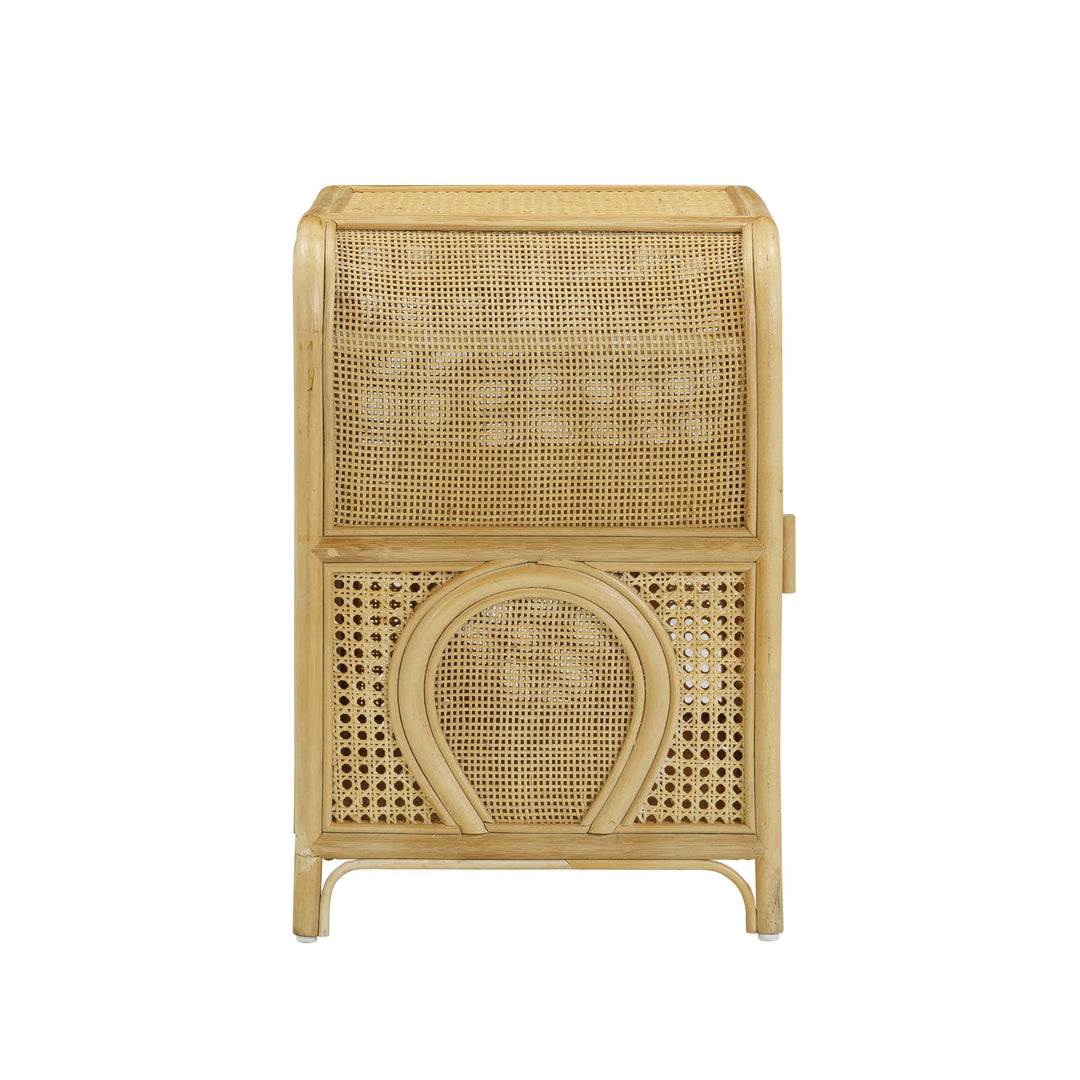 Tina 27" Natural Rattan Nightstand With Storage