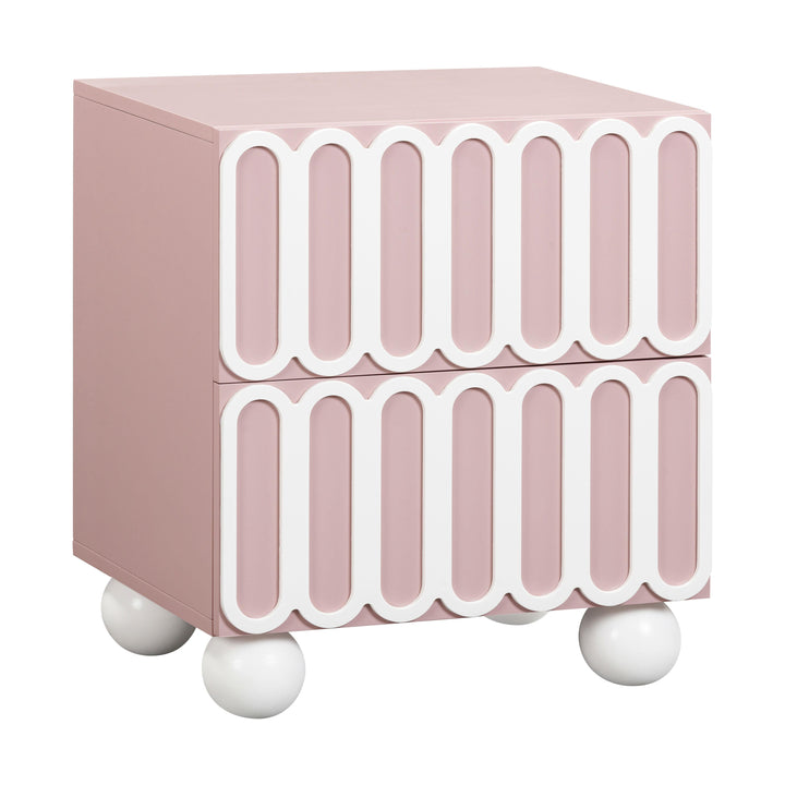 Tori 23" Mauve Motif 2-Drawer Nightstand