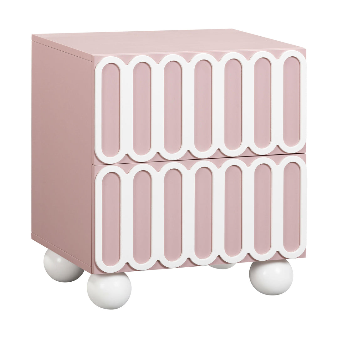 Tori 23" Mauve Motif 2-Drawer Nightstand