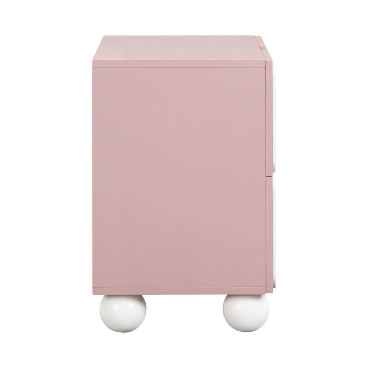 Tori 23" Mauve Motif 2-Drawer Nightstand