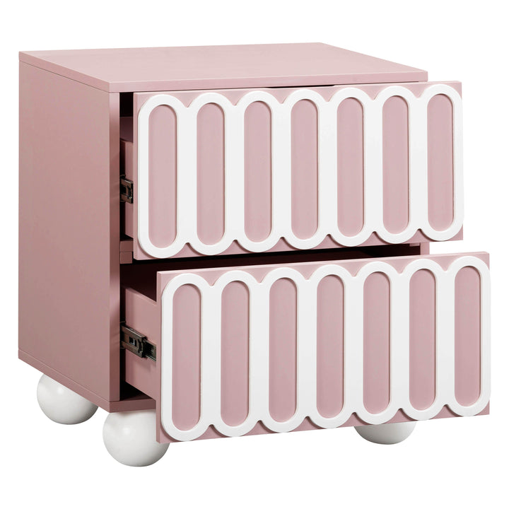 Tori 23" Mauve Motif 2-Drawer Nightstand
