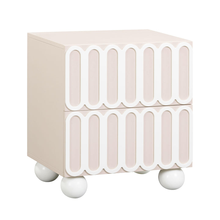 Tori 23" Taupe Motif 2-Drawer Nightstand