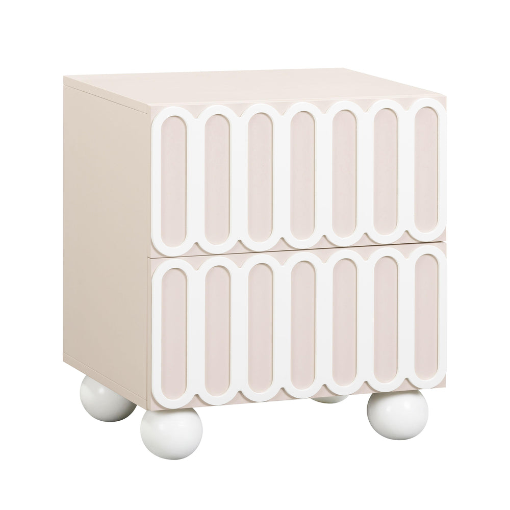 Tori 23" Taupe Motif 2-Drawer Nightstand