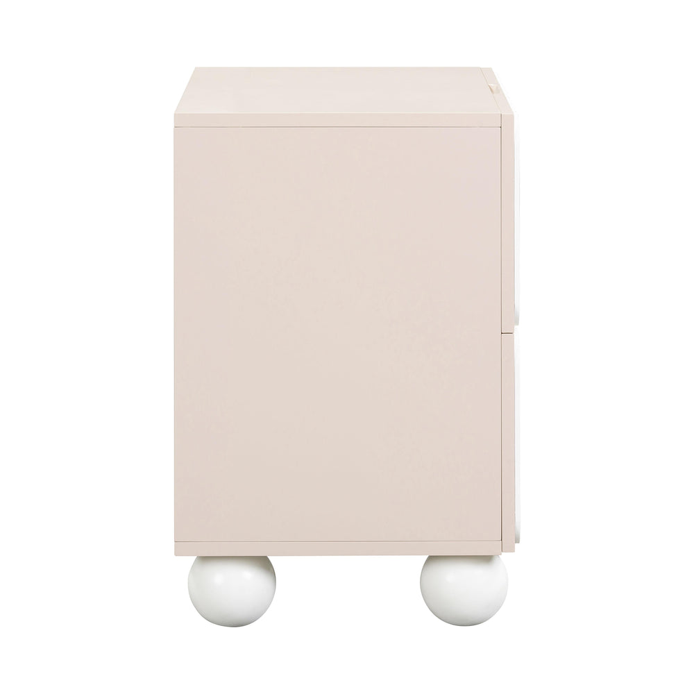 Tori 23" Taupe Motif 2-Drawer Nightstand