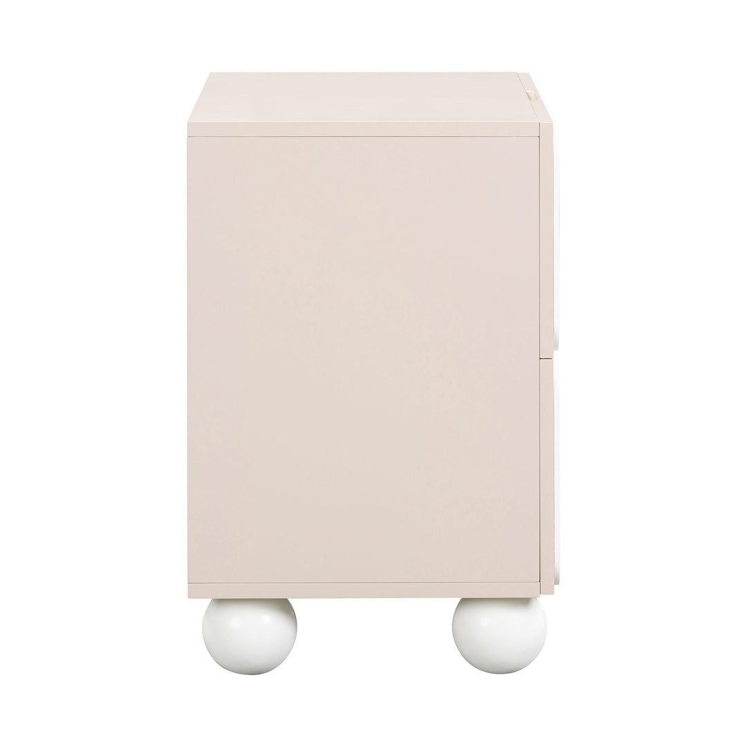 Tori 23" Taupe Motif 2-Drawer Nightstand