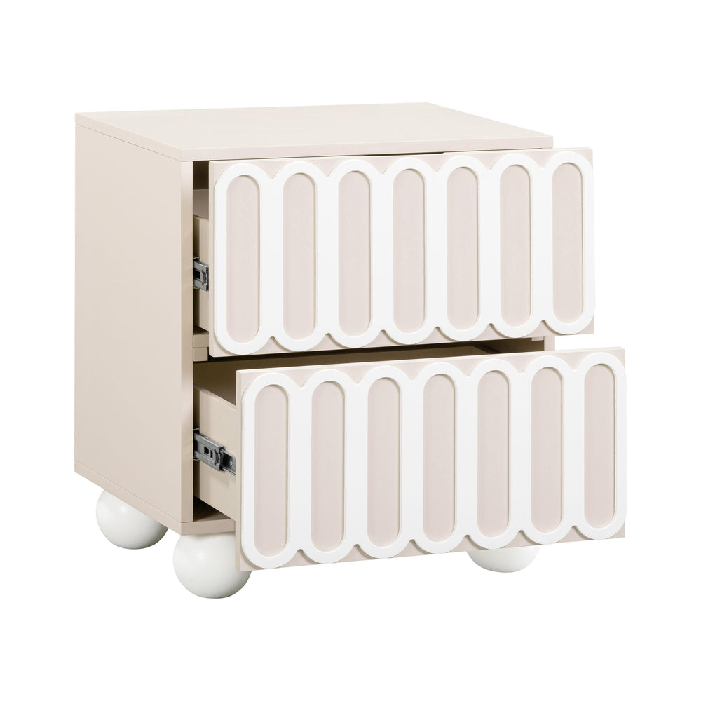 Tori 23" Taupe Motif 2-Drawer Nightstand