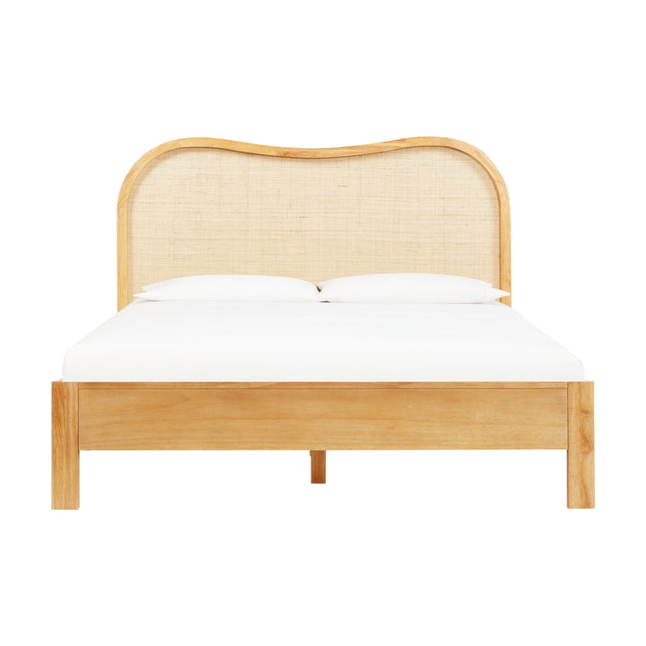 Grappa Natural Wood &amp;amp; Raffia Bed - Queen