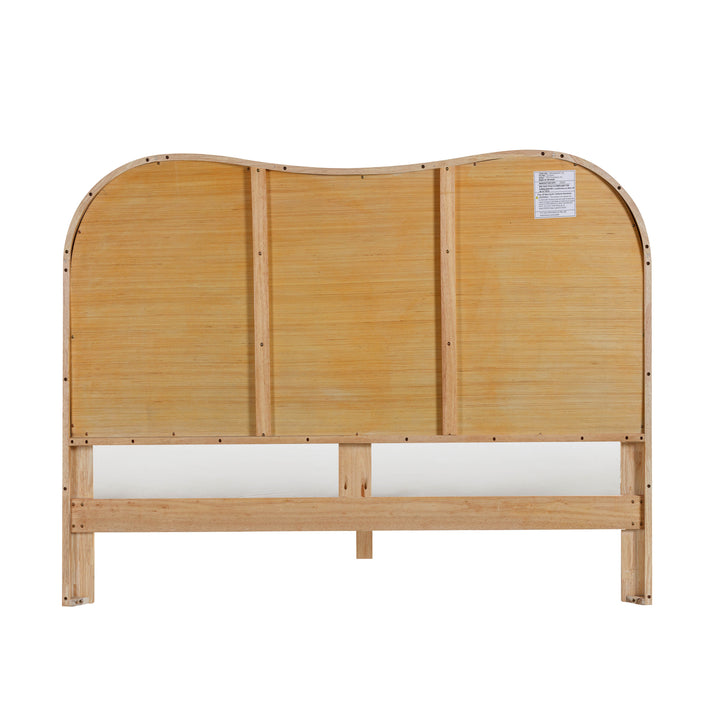 Grappa Natural Wood &amp;amp; Raffia Bed - Queen