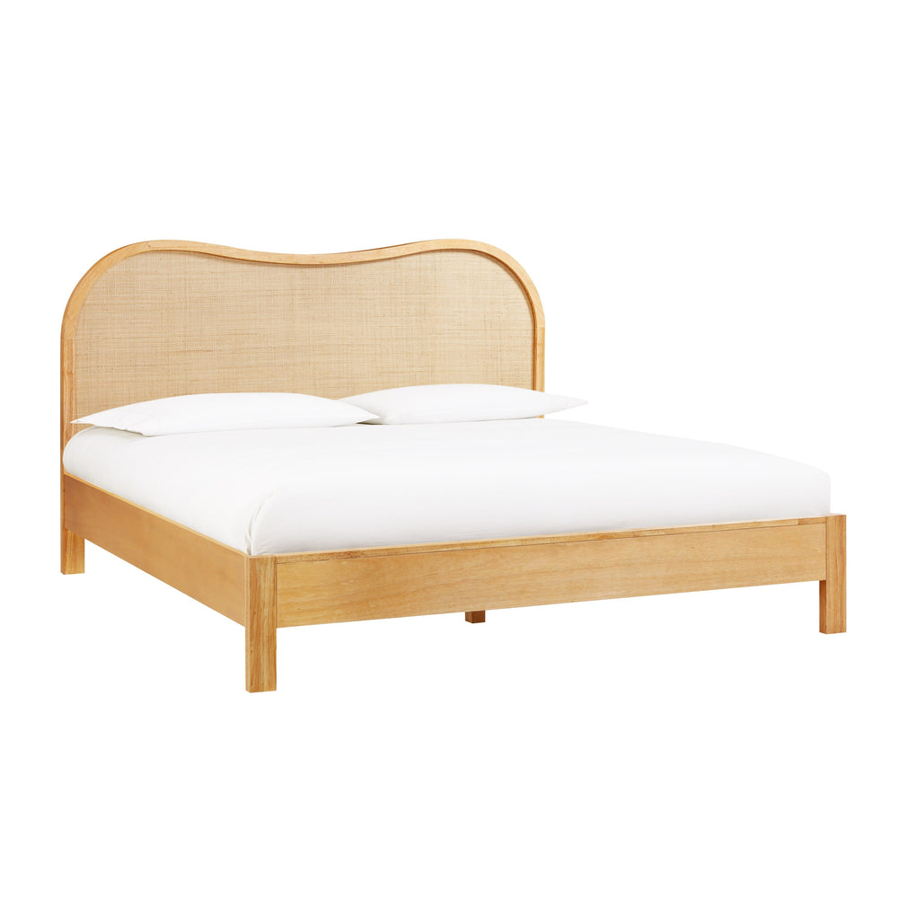 Grappa Natural Wood &amp; Raffia Bed