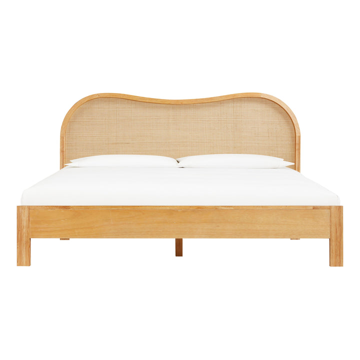 Grappa Natural Wood &amp;amp; Raffia Bed - King