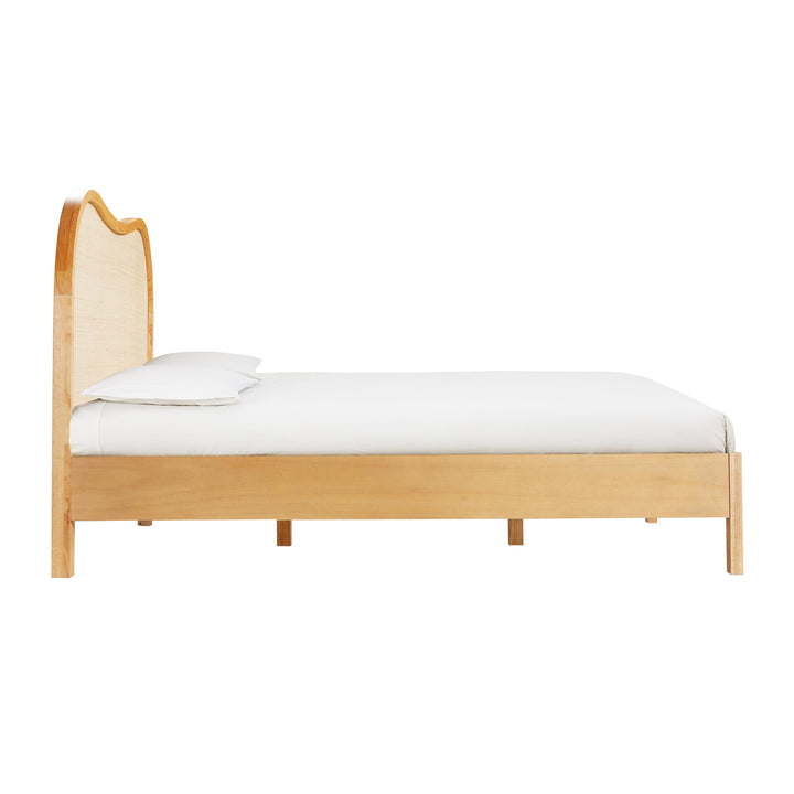 Grappa Natural Wood &amp;amp; Raffia Bed - King