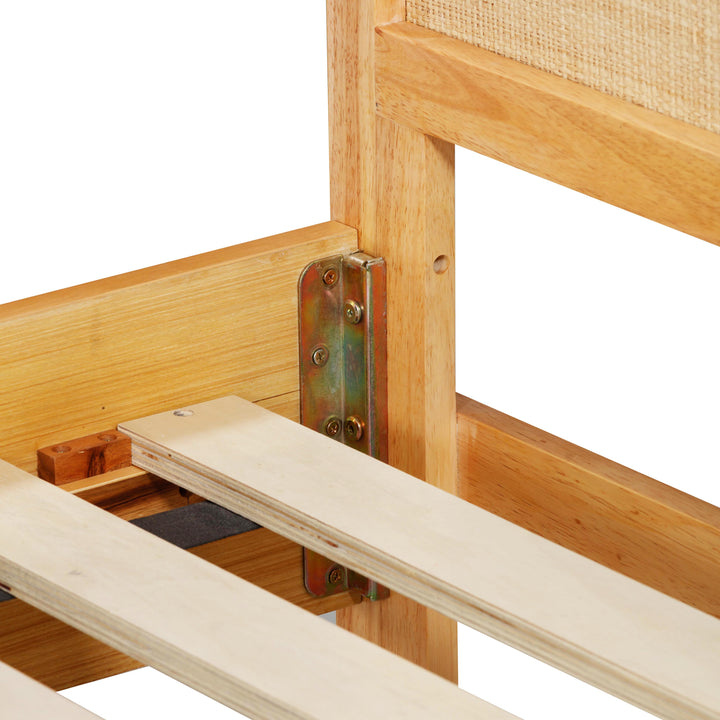 Grappa Natural Wood &amp;amp; Raffia Bed - King