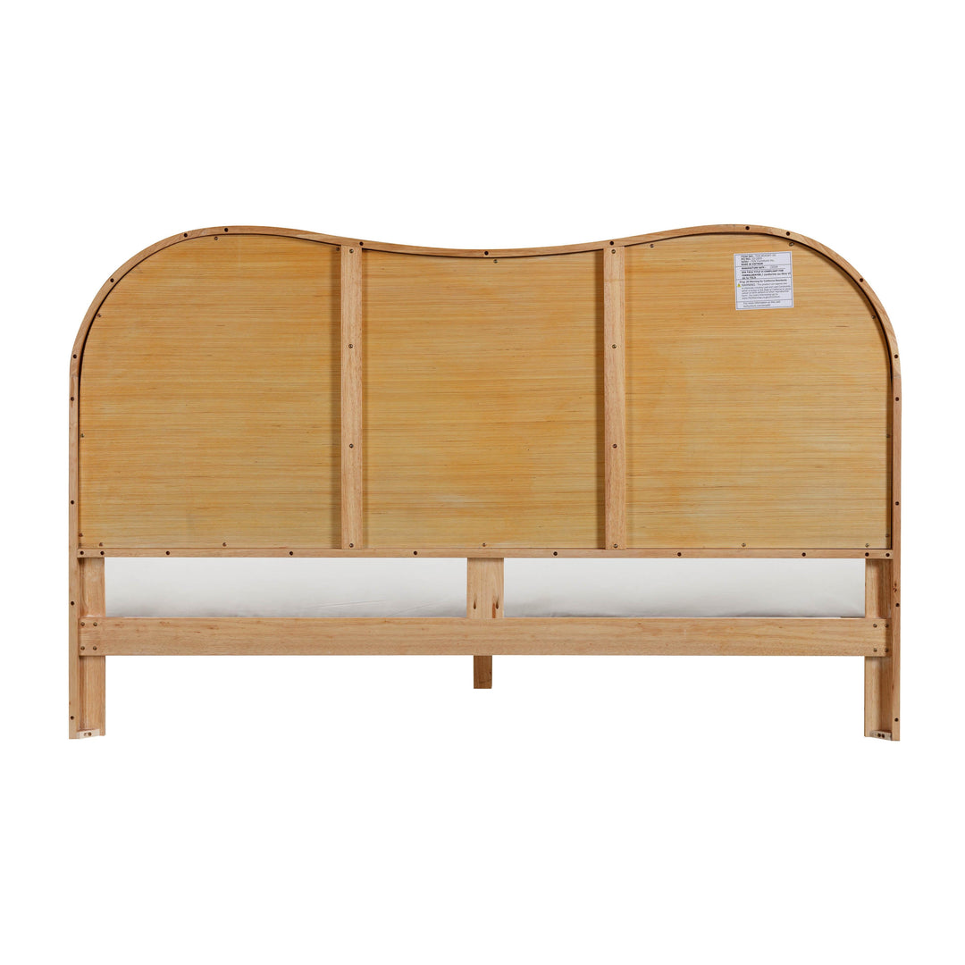 Grappa Natural Wood &amp; Raffia Bed - King
