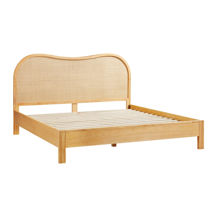 Grappa Natural Wood &amp;amp; Raffia Bed - King