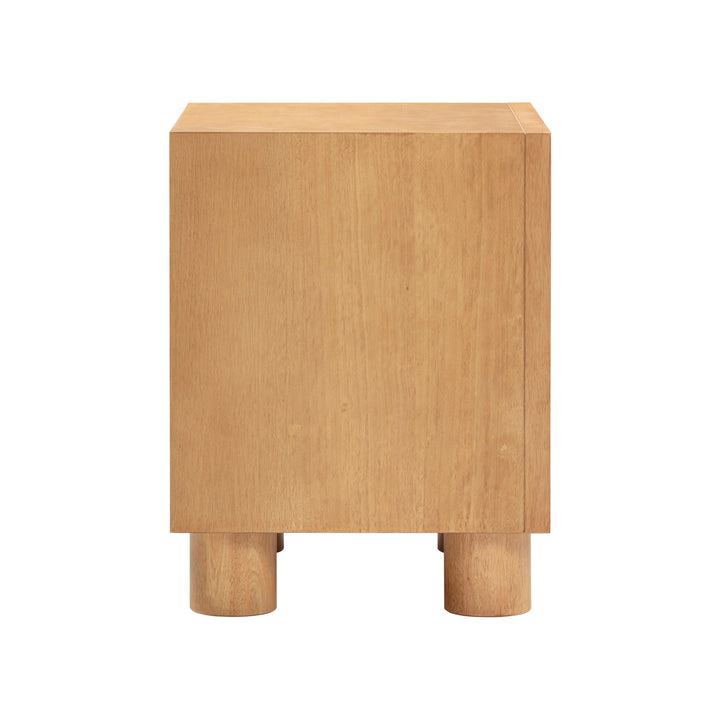 Miles 22" Natural Wood 2-Drawer Nightstand