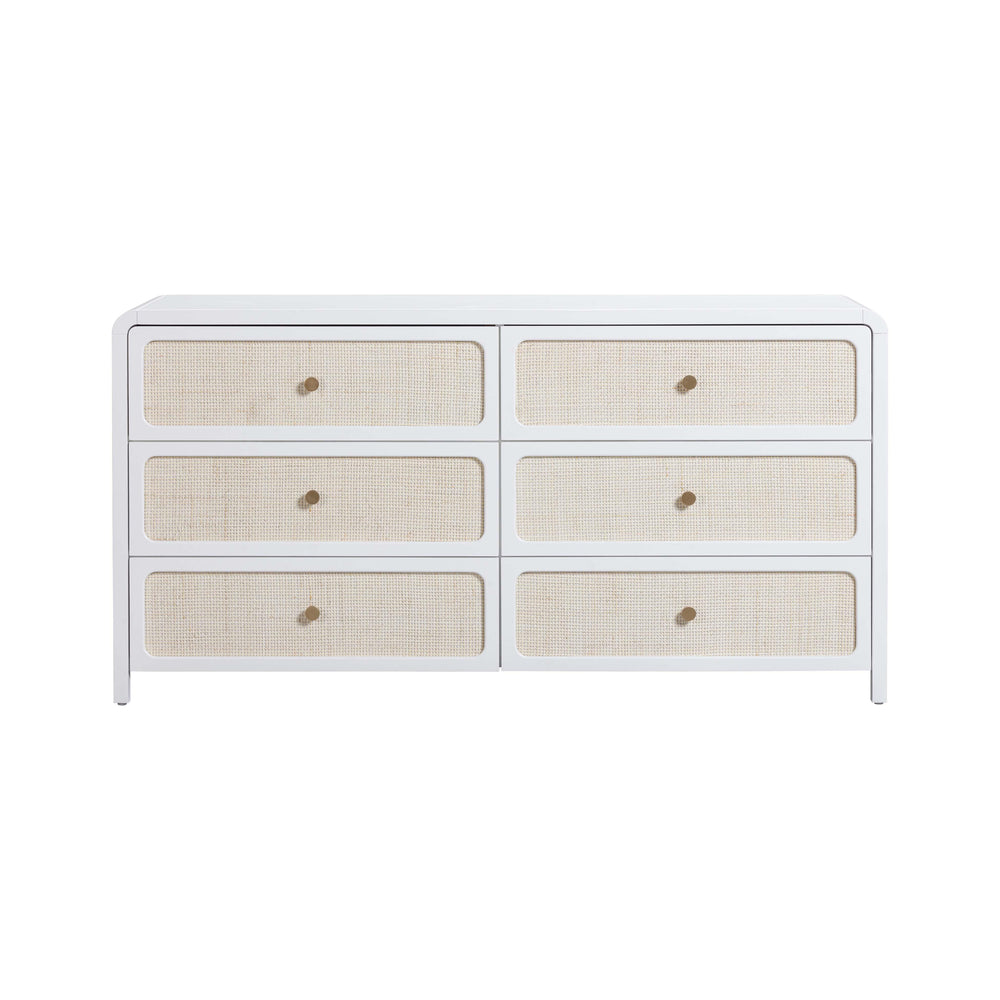 Patty 62" Rattan 6 Drawer Dresser