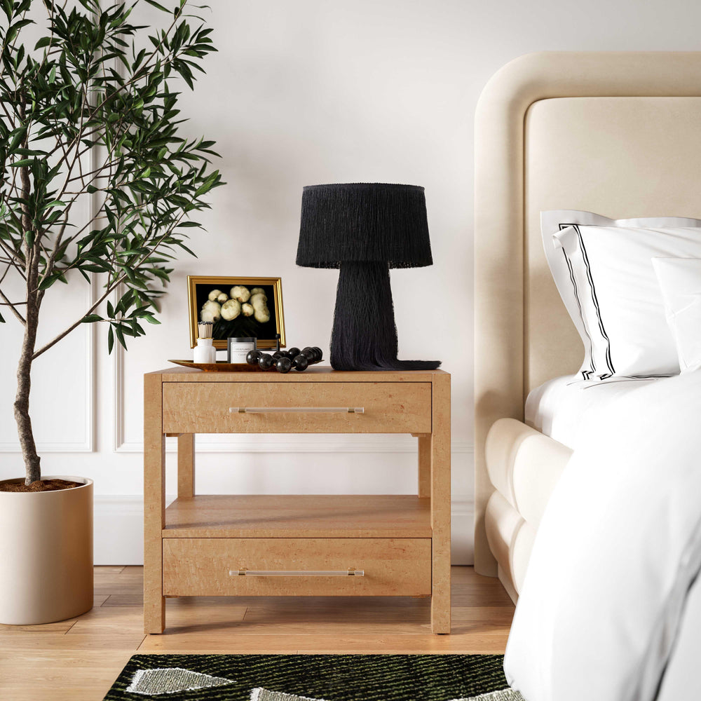Brandyss 26" Burl 2-Drawer Nightstand