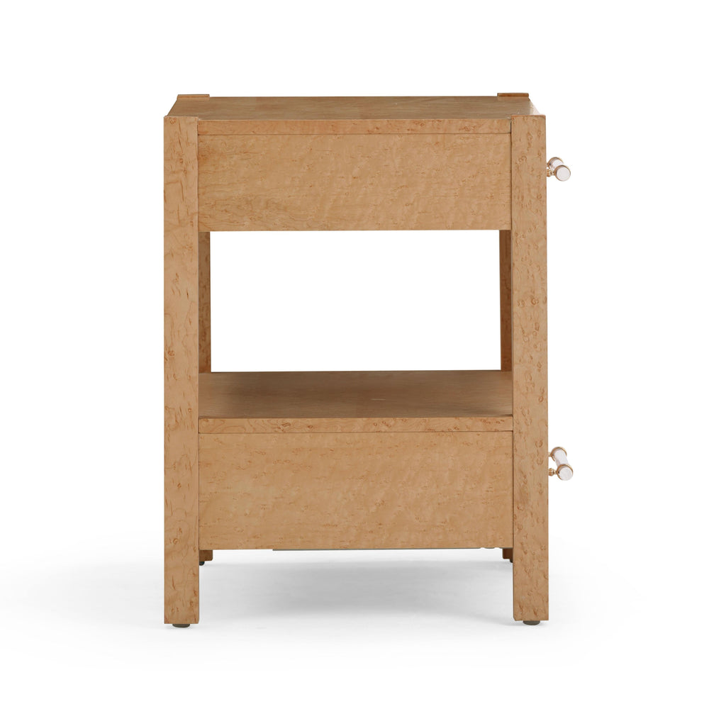 Brandyss 26" Burl 2-Drawer Nightstand