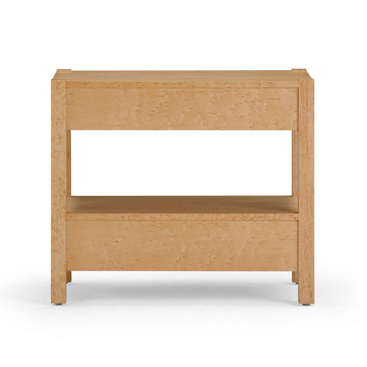 Brandyss 26" Birdseye Maple Burl 2-Drawer Nightstand