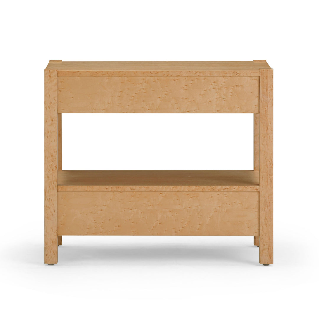 Brandyss 26" Birdseye Maple Burl 2-Drawer Nightstand