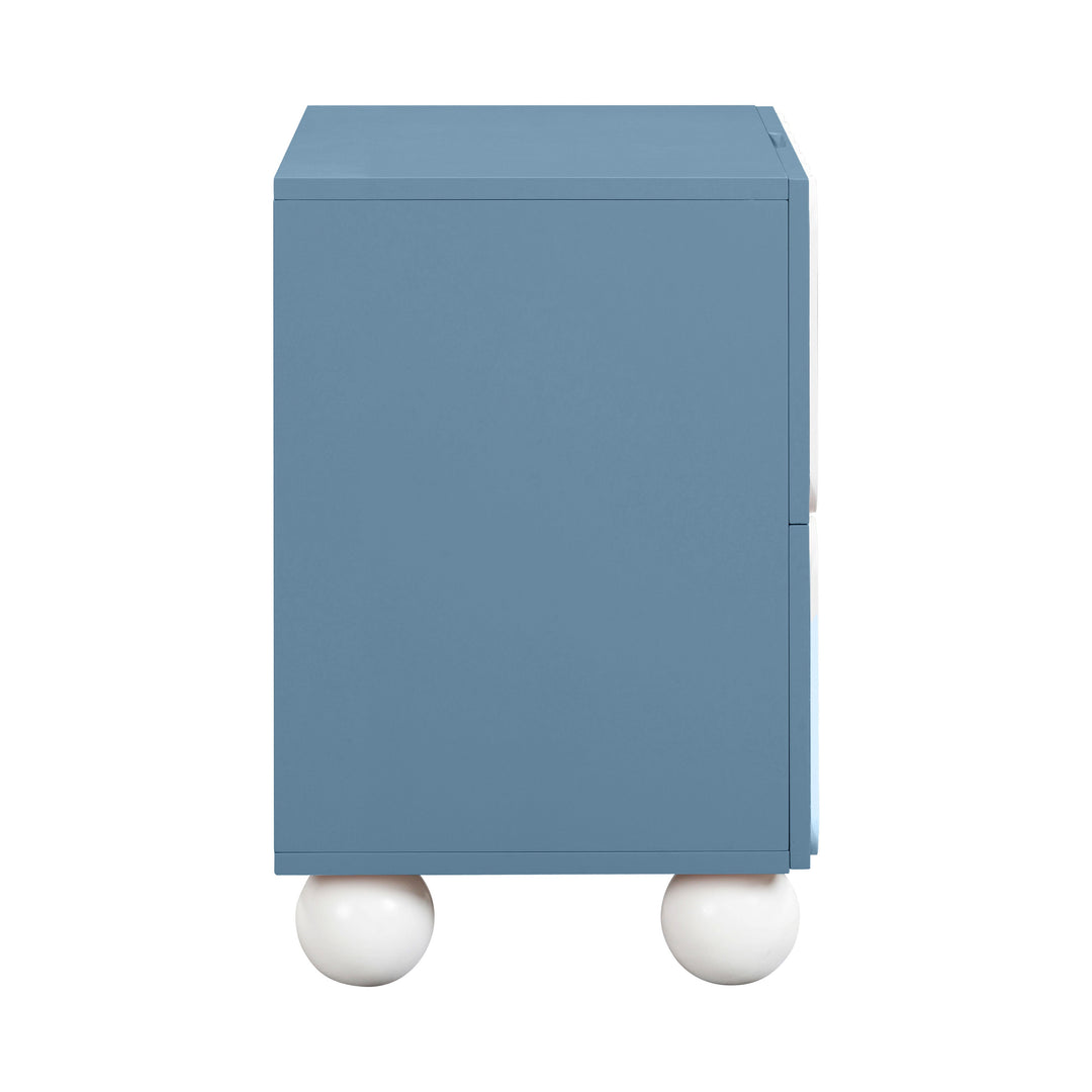Tori 23" Blue Motif 2-Drawer Nightstand