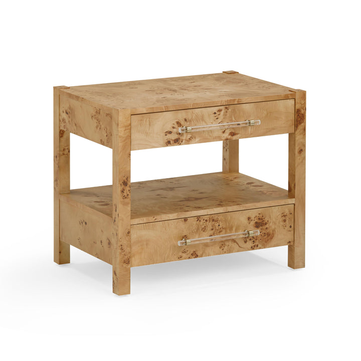 Brandyss 26" Burl 2-Drawer Nightstand